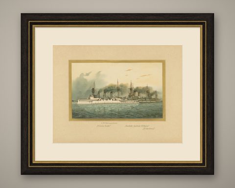 German Navy Training Squadron: with SMS Victoria Louise and More, 1903, shown framed