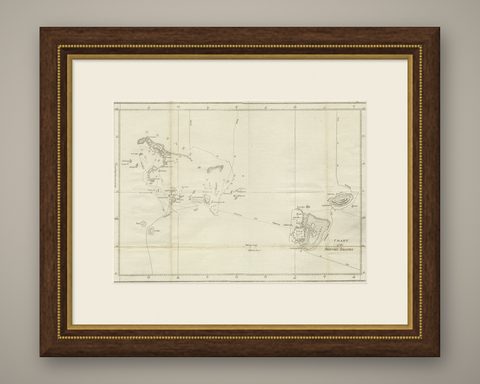 Antique Chart of the Friendly Islands or Nowadays Tonga, by Cook, 1784, shown framed