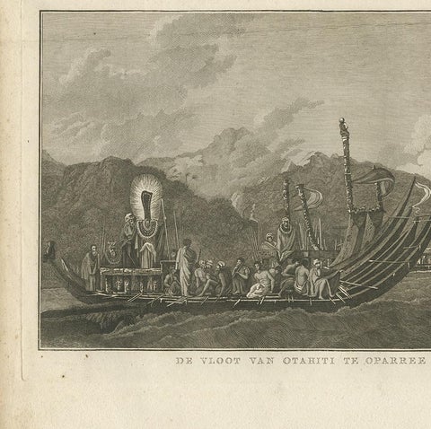 Antique Print of the Fleet of Proas of Tahiti by Cook, 1803, view 3