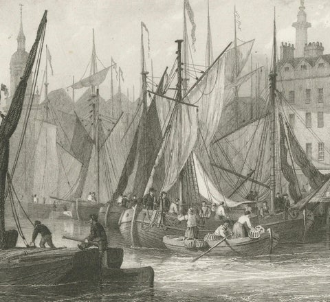 Billingsgate Market in the 1830s: A Hub of London's Maritime Commerce, 1835, close-up 2