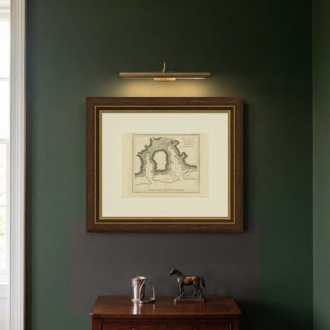 Antique Map of the Harbour of Taloo by J. Cook, 1803, shown framed on a wall