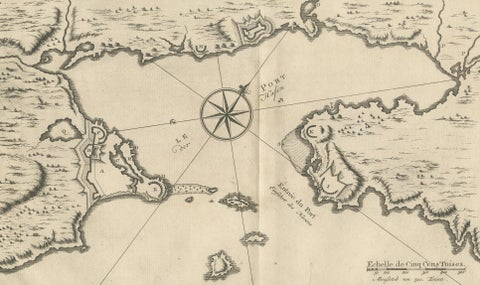 Plan of Louisbourg Harbor and Fortress, Cape Breton Island, c.1756, close-up 2