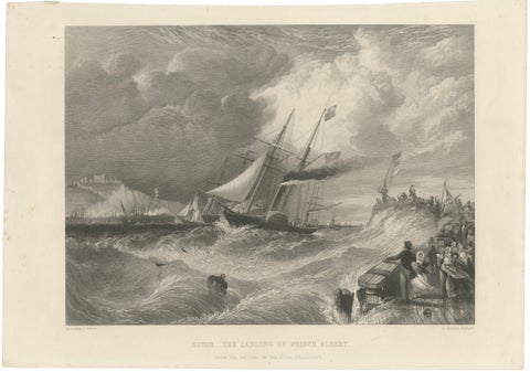Prince Albert Landing at Dover, Royal Maritime Engraving, c.1840