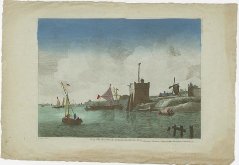 Original Hand-Colored Optica View of the Coast of Zeeland, The Netherlands, view 2