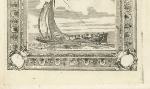 English Galleons & Dutch Vessels, Naval Ship Engravings, Coronelli 1690, close-up 5