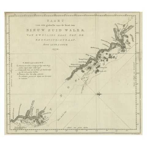 Original Copper Engraving of the Northeast Coast of Australia, 1803