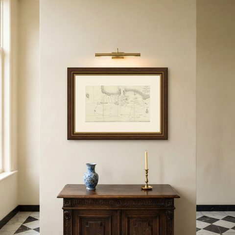 Antique Map of the Harbour of Tongatabu by Cook, C.1783, shown framed on a wall