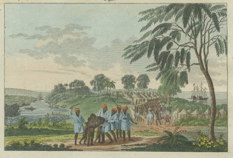 Bertuch African Slave Trade & Slave Ship Engraving, 1805, close-up 4