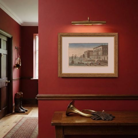 Optical View of the Port of Boeotia Near the Island of Evvia, Greece, shown framed on a wall