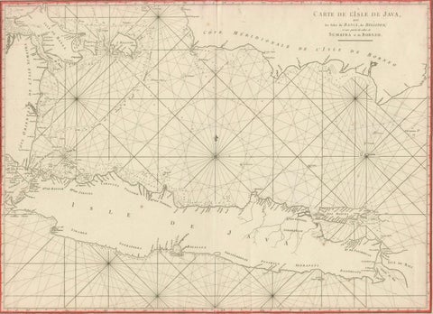 Antique Sea Chart Java Indonesia, Mannevillette Neptune Oriental 1775, close-up 1