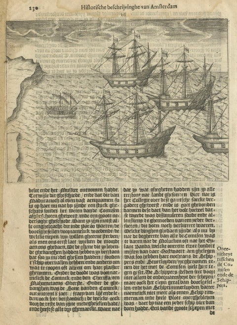 Dutch Voyages to Madagascar, Early Exploration Scene, Pontanus 1611, close-up 1