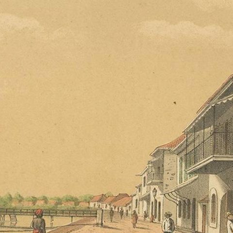 Antique Print of a Steamship at Tanjung Burung by M.T.H. Perelaer, 1888, close-up 2