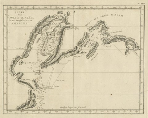 Original Chart Showing the Region between Cape Grenville and Cape Suckling, 1803, close-up 1