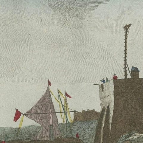 Original Hand-Colored Optica View of the Coast of Zeeland, The Netherlands, close-up 4