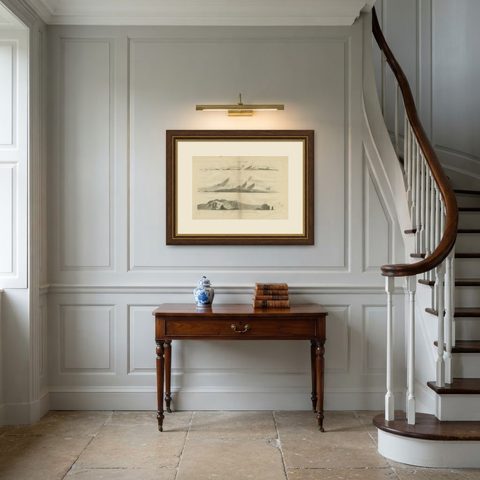 Antique Print with Coastal Views of Kamchatka in The Russian Far East, c.1784, shown framed in a room