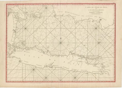 Antique Sea Chart Java Indonesia, Mannevillette Neptune Oriental 1775, view 2