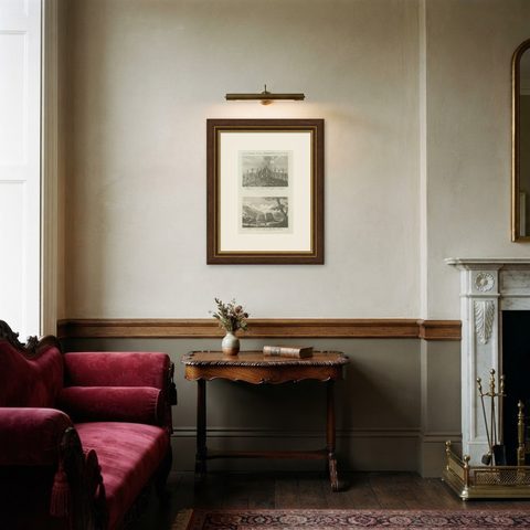Hawaii Religious Site & Village Engravings, Owhyhee, Cook Voyage, c.1790, shown framed in a room