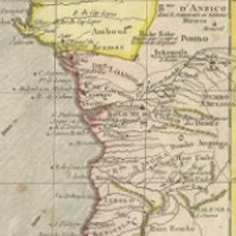 Antique Map of the Coast of Guinea, Africa, 1820, close-up 2