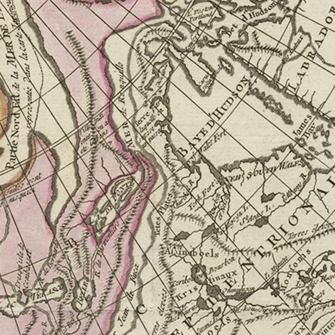 Interesting Old Map of the Nw Coast of America and the Ne Coast of Asia, ca.1772, close-up 2