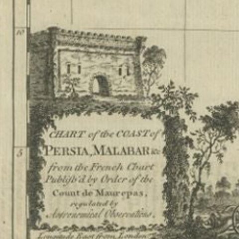 Antique Map of the Coast of Southwest Asia by Kitchin, c.1770, close-up 1