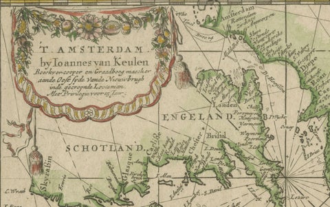 1717 Johannes Van Keulen Sea Chart of the Eastern Atlantic, Amsterdam to Gambia, close-up 5
