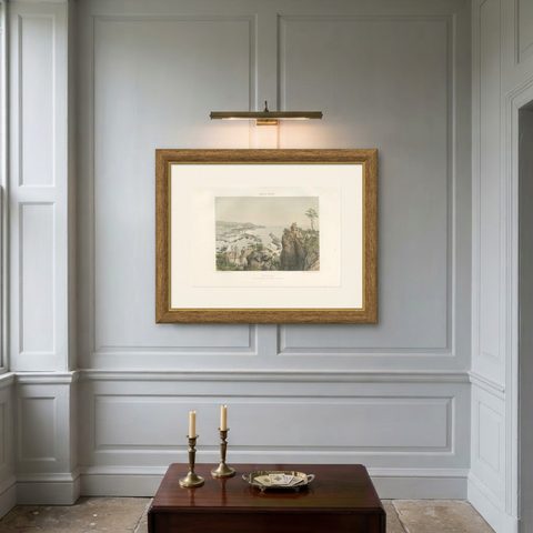 Antique Print of the Port of Nice in France, c.1865, shown framed on a wall
