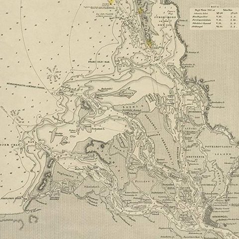 Antique Map of the British Islands to the White Sea by J. Imray, close-up 1