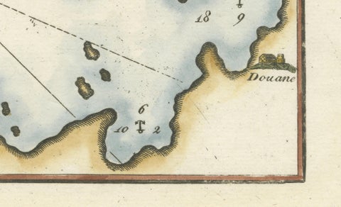 Golfe de Mandaya Sea Chart by Joseph Roux, Ottoman Turkey, c.1764, close-up 6
