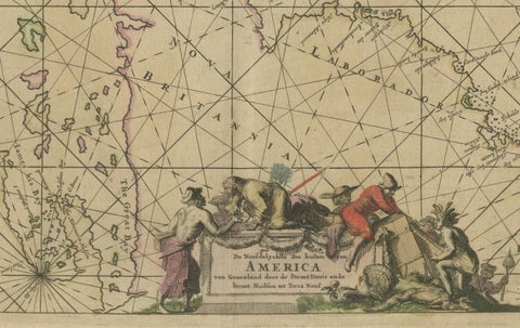 1690 Frederick de Wit Sea Chart of Hudson Bay, Baffin Bay and Greenland, close-up 4