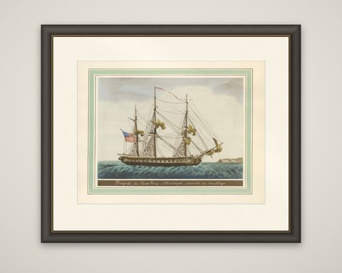 Approaching Safe Harbor: The American Frigate's Return, circa 1920, shown framed