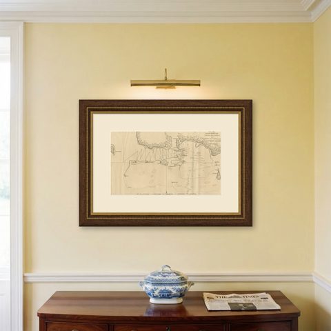 Antique Map of the Harbour of Tongatabu, One of the Tonga Islands, 1803, shown framed on a wall
