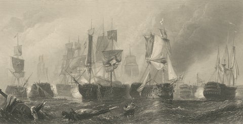 The Battle of Trafalgar, Admiral Nelson & British Fleet, 1805, close-up 5