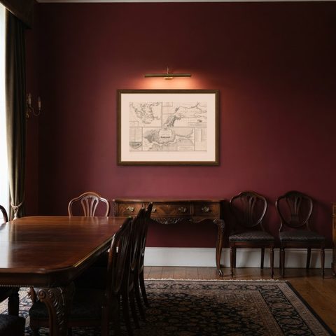 Map of Constantinople, Bosphorus, the Coasts of Greece and the Archipelago, 1785, shown framed in a room