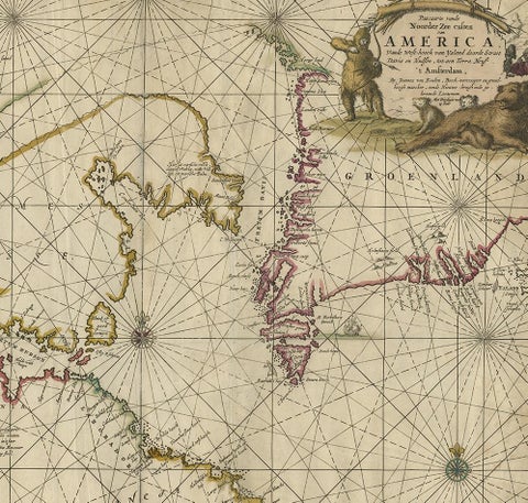 Antique Sea Chart of Hudson Bay and Arctic Canada by Van Keulen, circa 1681, view 4