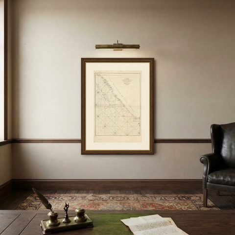Antique Map of the South-Western Coast of Sumatra by De la Haye, c.1780, shown framed on a wall