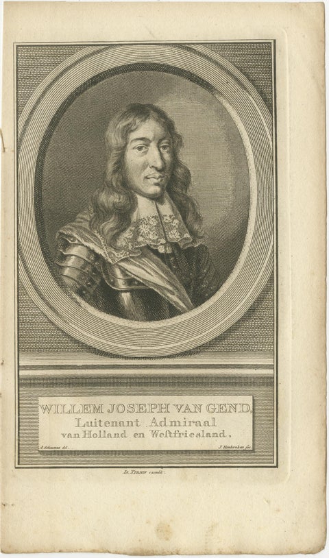 Set of Three Dutch Naval Portraits, Tromp, Van Ghend, and Florisz, c.1700s, view 3