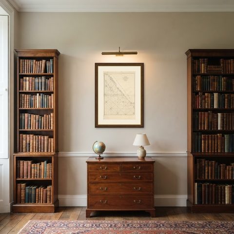 Antique Map of the South-Western Coast of Sumatra by De la Haye, c.1780, shown framed in a room