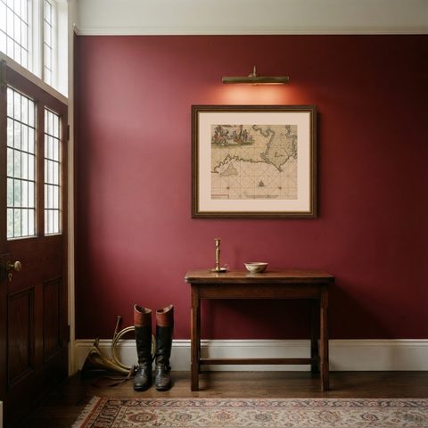 Orginal Antique Sea Chart of the Western Coast of Africa, circa 1697, shown framed in a room