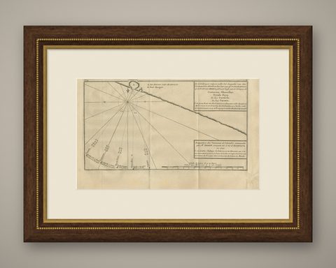 Antique Map of the Coast of Acapulco by Anson, 1749, shown framed