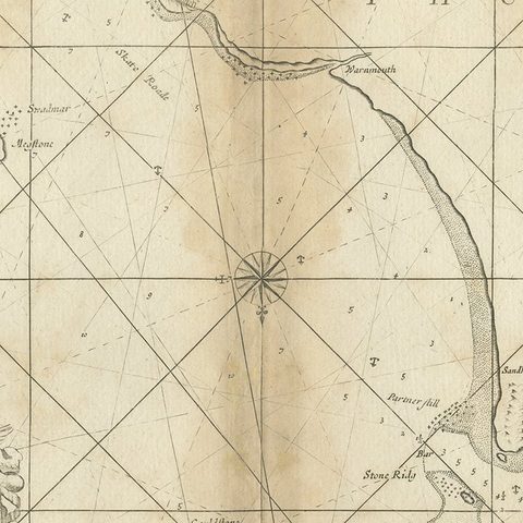 Coast of Northumberland, England, Incl the Holy & Farne Islands, Etc, 1693, close-up 2