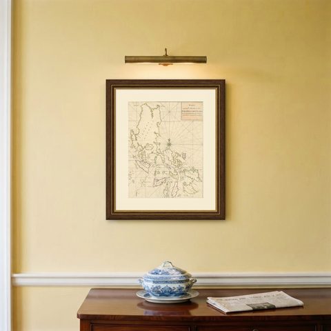Large German Chart of the Philippines with Hand-Colored Borders, 1763, shown framed on a wall