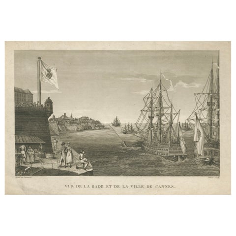 View of the Harbor of Cannes, Engraving by Dubois after Courvoisier, 1784