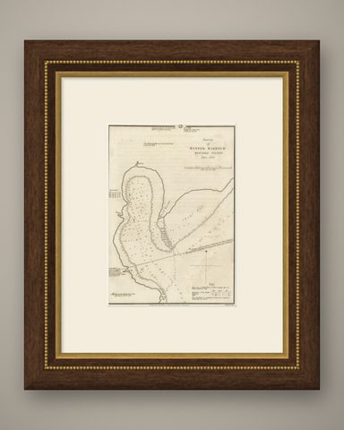 Map of Winter Harbour on Melville Island, Australia by Parry's Expedition, 1821, shown framed