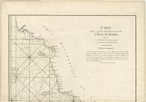 1745 Antique Coastal Map of West Sumatra by J. Mannevillette, view 2
