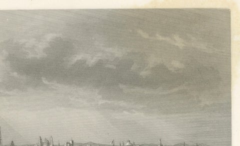 Antique Engraving of Buenos Aires, City and Harbor View, 1867, close-up 1