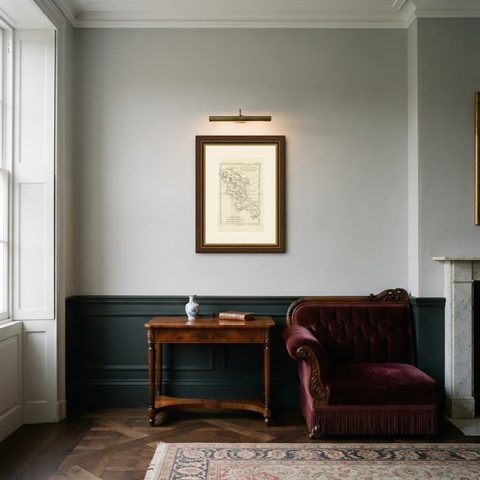 Antique Map Martinique Caribbean Island Chart, Rigobert Bonne French Map, c.1780, shown framed in a room