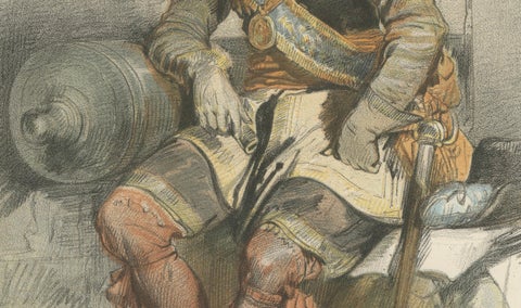 Witte Corneliszoon de With Aboard Ship, 19th-Century Hand-Colored Lithograph, close-up 2
