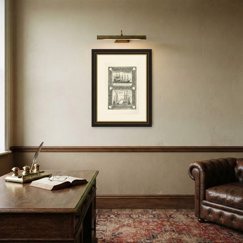 Dutch Inland Sailing Boats, Amsterdam–Haarlem & Delft–Rotterdam, Coronelli 1690, shown framed on a wall