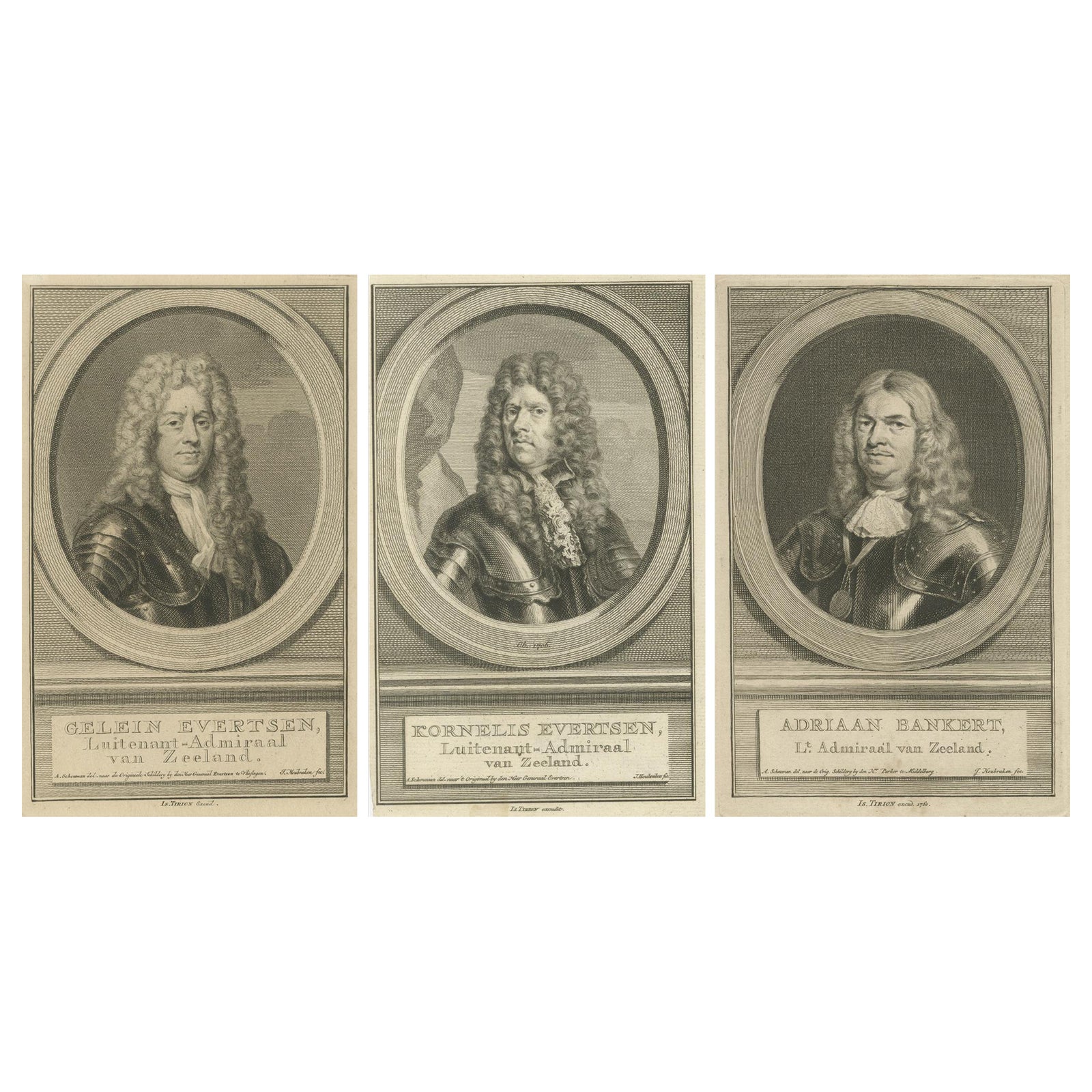 Naval Commanders of Zeeland, Gelein & Kornelis Evertsen, Adriaan Bankert, c1750