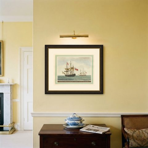 Britannia's Pride at Sea: Return from the Anchorage, circa 1920, shown framed on a wall